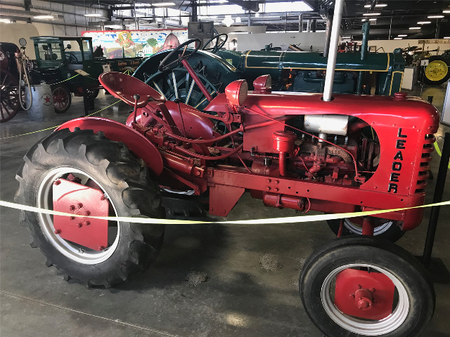 A Leader tractor on display. If you have a story about the rare tractor company please send it to DTN staff reporter Russ Quinn at russ.quinn@dtn.com to be run in a future Russâ€™ Vintage Iron column. (courtesy The Stuart CCA-SA)